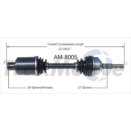 Surtrack Axle Cv Axle Shaft, Am-8005 AM-8005